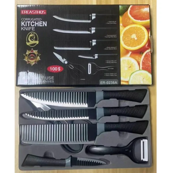 Family Kitchen Knife Set 6 In 1 Kitchen Scissors Fruit Peel Set - Image 2