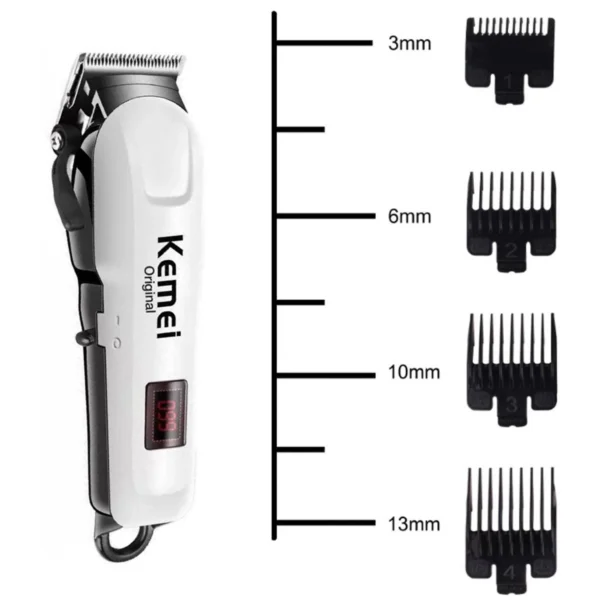 Kemei KM-809A Digital Electric Rechargeable Professional Hair Clipper Trimmer - Image 2